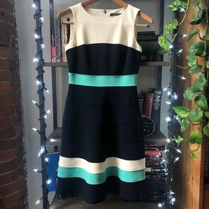 Tommy Hilfiger Classy Navy, White and Teal Dress